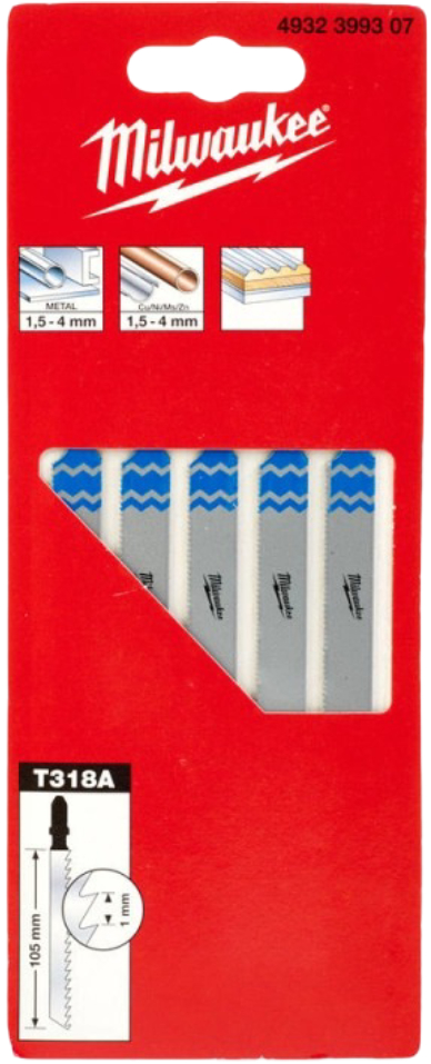 Полотно Milwaukee T318A 105х1,0 мм 5 шт. (4932399307) - Фото 1