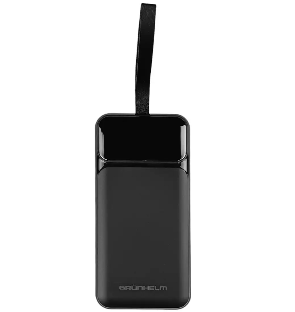 Батарея мобильная Grunhelm 40.000 mAh Black быстрая зарядка 22.5W (GP-40BQC) - Фото 1