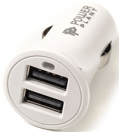 Автомобільний зарядний пристрій PowerPlant 2xUSB 3.1A White (DV00DV5036) - Фото 1