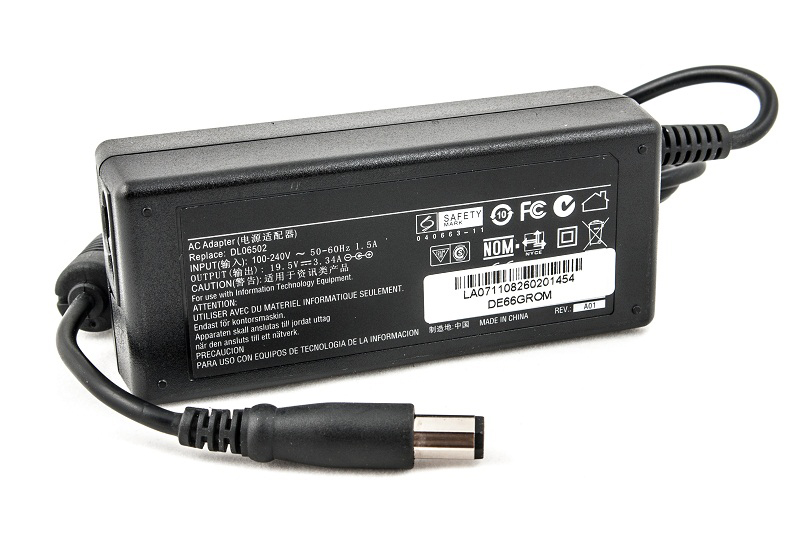 Зарядное устройство для ноутбука PowerPlant Dell 220V 19.5V 65W 3.34A (DE65GROM) - Фото 1