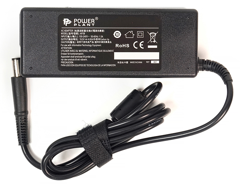Зарядное устройство для ноутбука PowerPlant Dell 220V 19.5V 90W 4.62A (DE90G7450) - Фото 1