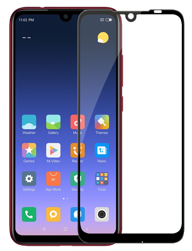 Защитное стекло для смартфона PowerPlant Full screen for Xiaomi Redmi Note 7 Pro Black - Фото 1