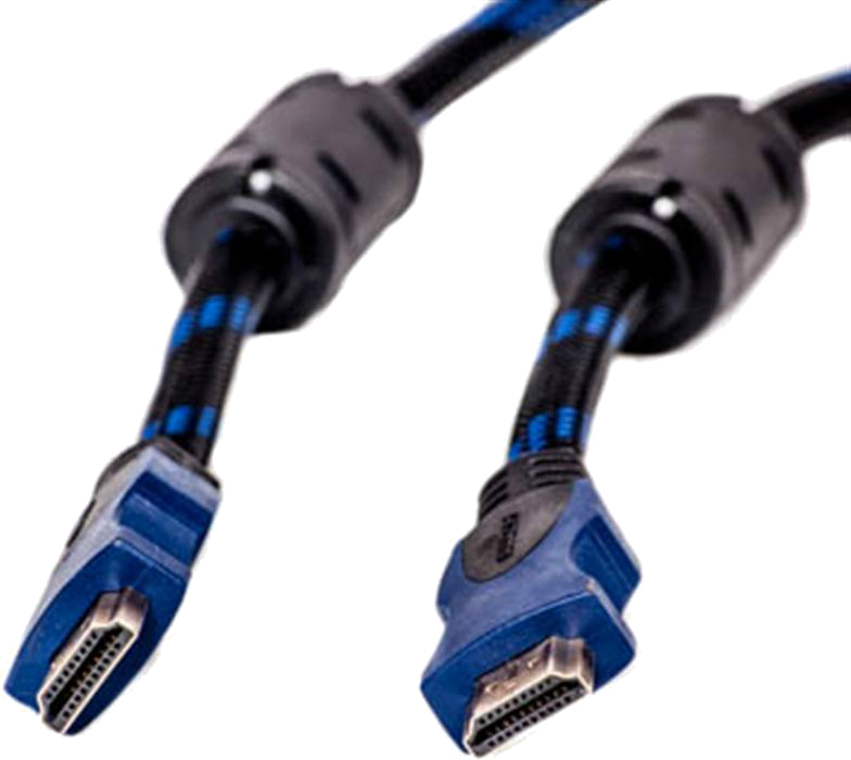 Кабель HDMI PowerPlant HDMI-HDMI v1.4 15m Nylon Double Ferrites Black (KD00AS1206) - Фото 1