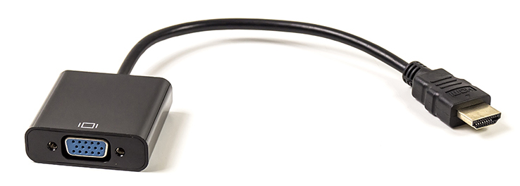 Переходник PowerPlant HDMI - VGA 0.15m Black (CA910885) - Фото 1