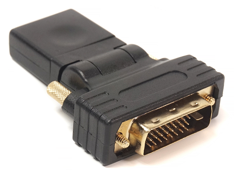 Переходник DVI - HDMI PowerPlant HDMI (AF) - DVI (AM) Black (KD00AS1301) - Фото 1