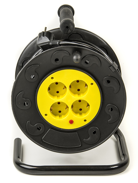 Удлинитель 220В PowerPlant JY-2000/20 (PPRA08M200S4) 4 розетки 20m Black - Фото 1