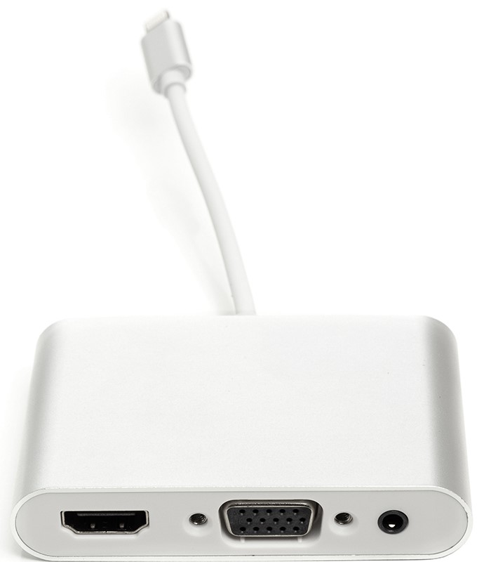 Переходник HDMI PowerPlant Lightning (M) - HDMI, VGA, 3.5 мм (F) (CA911929) - Фото 1
