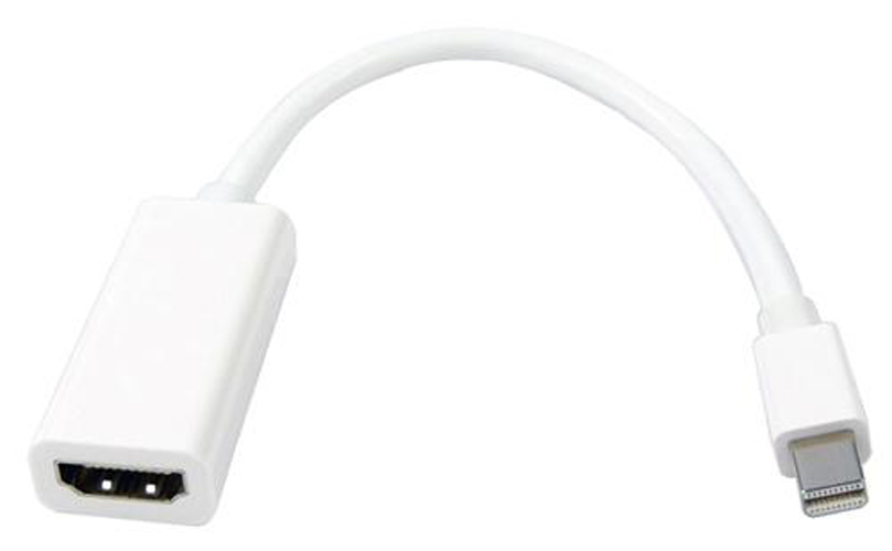 Переходник Mini Display Port-HDMI PowerPlant mini DisplayPort-HDMI 0.15m White (KD00AS1238) - Фото 1