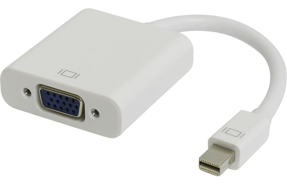 Переходник Mini Display Port-VGA PowerPlant mini DisplayPort-VGA 0.15m White (KD00AS1281) - Фото 1