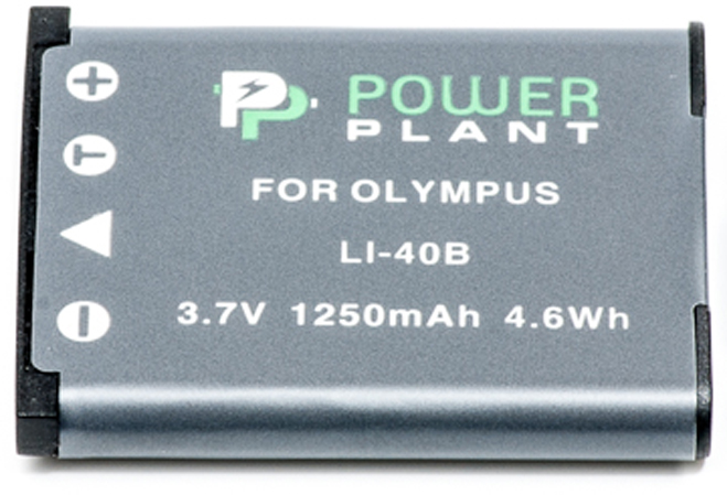 Аккумулятор для фотокамеры PowerPlant Olympus Li-40B, Li-42B, D-Li63, NP-45, NP-80, EN-EL10 1250mAh (DV00DV1090) - Фото 1