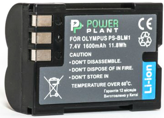 Аккумулятор для фотокамеры PowerPlant Olympus PS-BLM1 1600mAh (DV00DV1057) - Фото 1