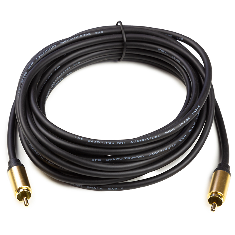 Кабель RCA PowerPlant Optima Subwoofer 5m (O-SU-5) - Фото 1