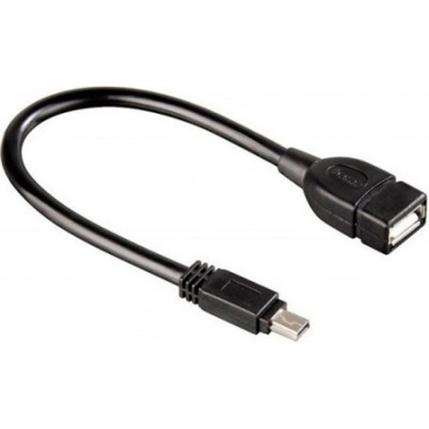 Кабель PowerPlant OTG USB 2.0 AF - Mini 0.5m (KD00AS1235) - Фото 1