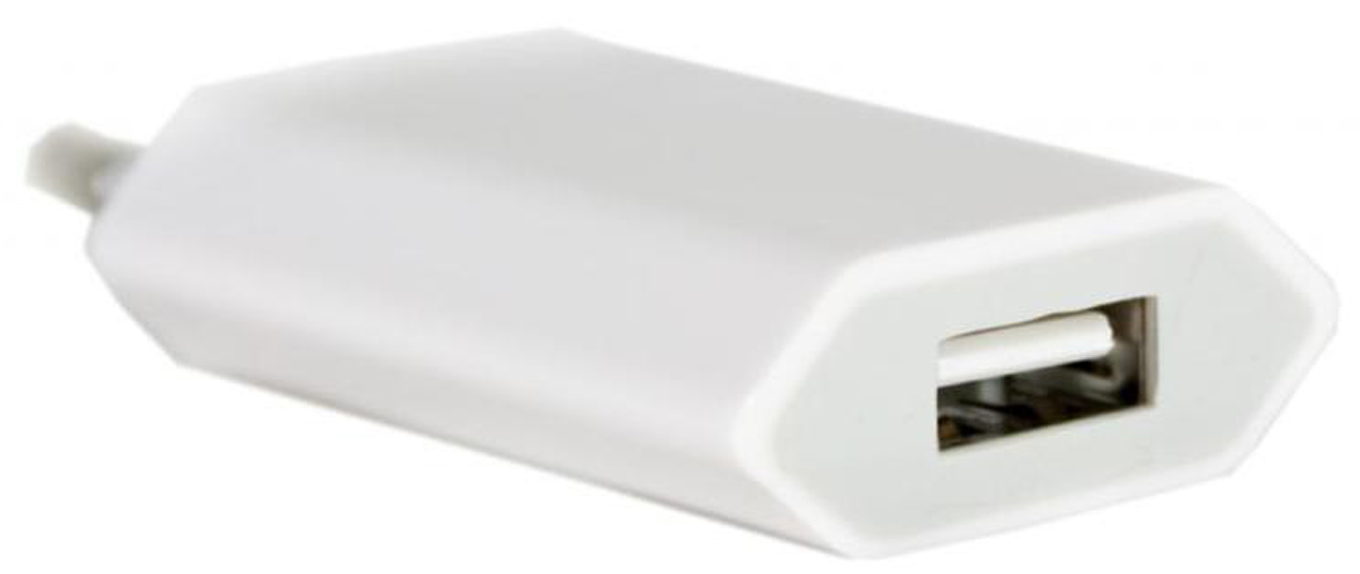 Сетевое зарядное устройство PowerPlant Slim 1xUSB 1A White (DV00DV5061) - Фото 1