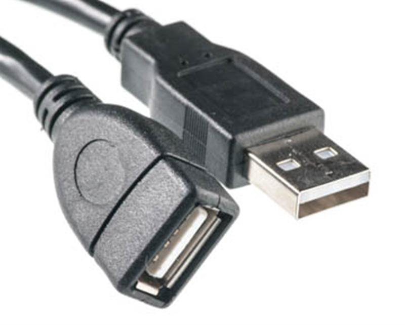 Переходник PowerPlant USB2.0 (AF)-USB2.0 (AM) 0.1m Black (KD00AS1209) - Фото 1