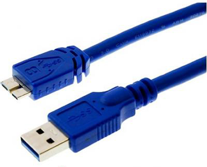 Кабель PowerPlant USB3.0 AM-MicroUSB 3.0 BM 0.5m Blue (KD00AS1230) - Фото 1