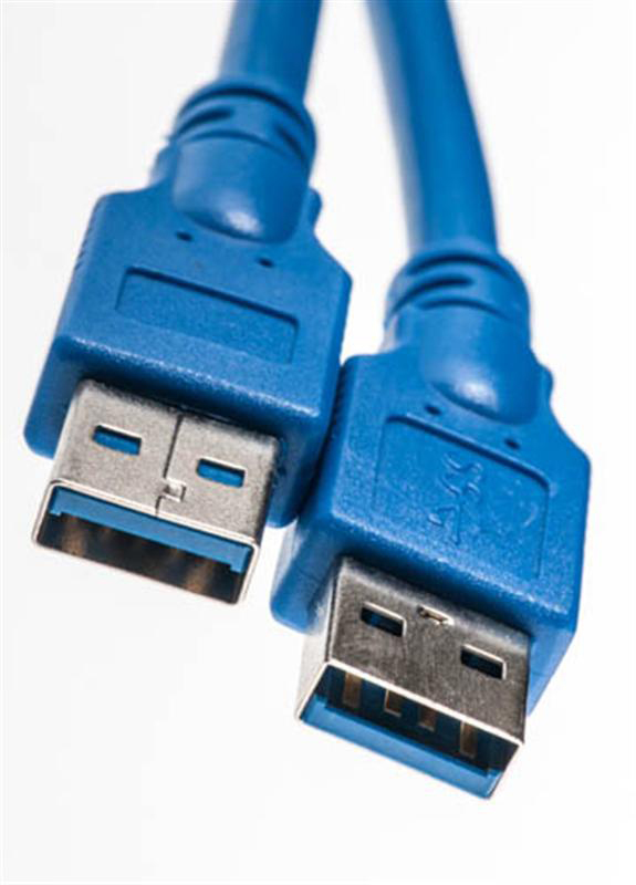 Кабель USB type A - USB type A PowerPlant USB 3.0 AM - USB 3.0 AM 1.5m Blue (KD00AS1228) - Фото 1