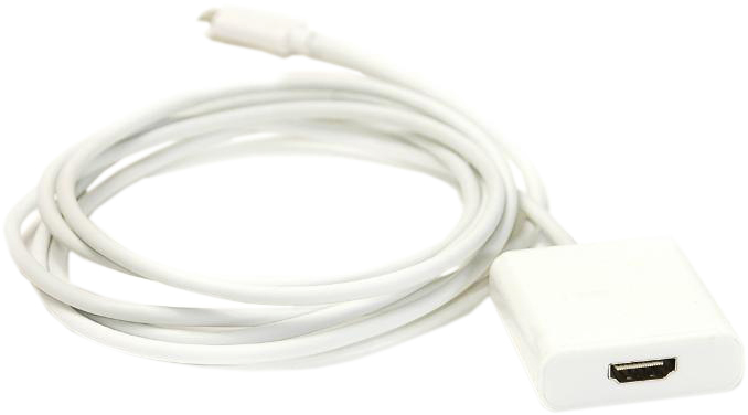 Кабель синхронизации данных PowerPlant USB Type-C-HDMI 1.8m White (KD00AS1271) - Фото 1