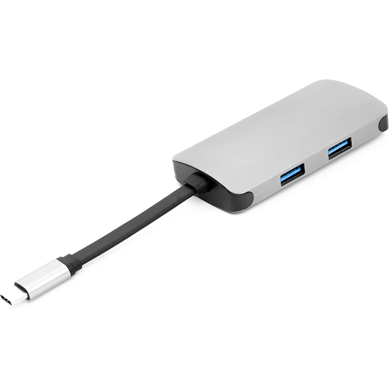 Хаб USB PowerPlant USB Type-C - HDMI 4K USB 3.0 (CA911691) - Фото 1