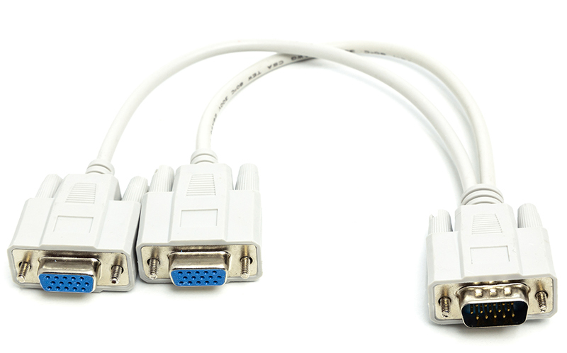 Кабель PowerPlant VGA HD15-M to (2) VGA HD15-F Splitter Y (CA911974) - Фото 1
