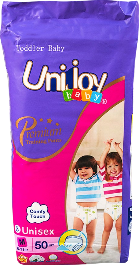 Одноразовые подгузники-трусики Unijoy Premium М 6-9 кг 50 шт. (6973920542438) - Фото 1