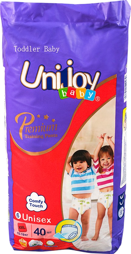 Одноразовые подгузники-трусики Unijoy Premium XXL 15-19 кг 40 шт. (6973920542469) - Фото 1