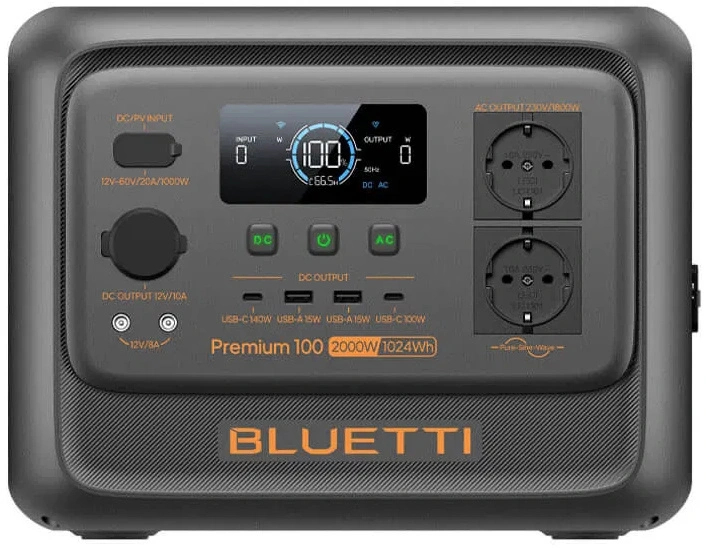 Зарядная станция универсальная Bluetti Premium 100 V2 Portable Power Station 2000W/1024Wh (PR100V2) - Фото 1