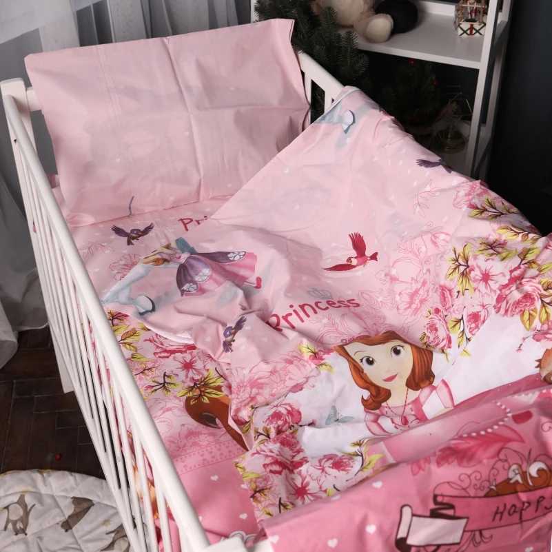 Комплект постільної білизни дитячий MirSon 110х140 17-0701 Princess Sofia Бязь (2200010458060) - Фото 1