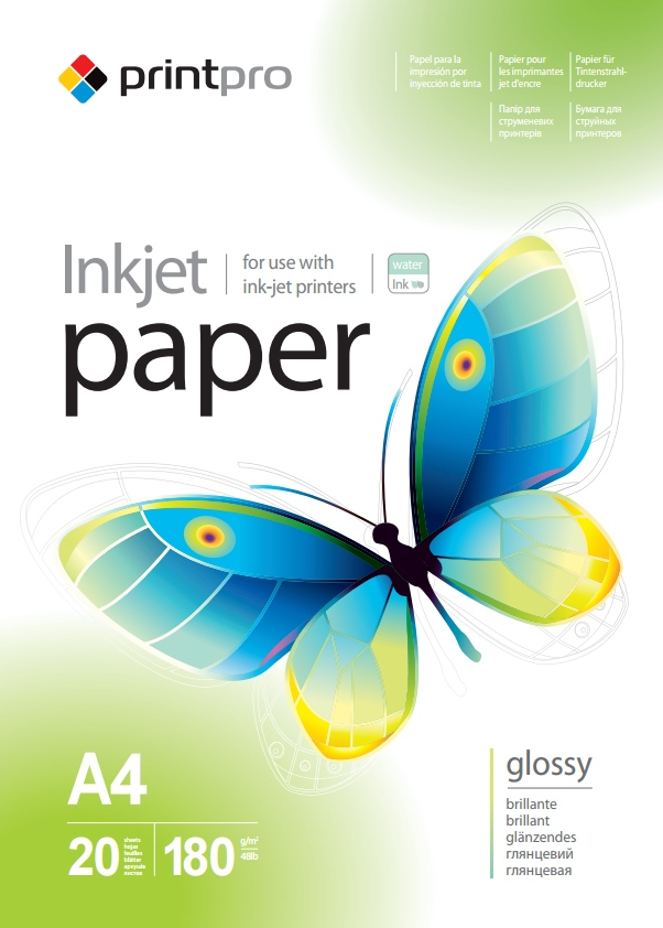 Фотобумага PrintPro 180g/m2 A4, 20 л. (PGE180020A4) - Фото 1