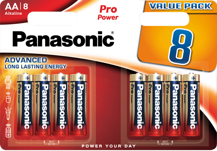 Батарейка тип AA Panasonic PRO POWER AA BLI 8 ALKALINE - Фото 1
