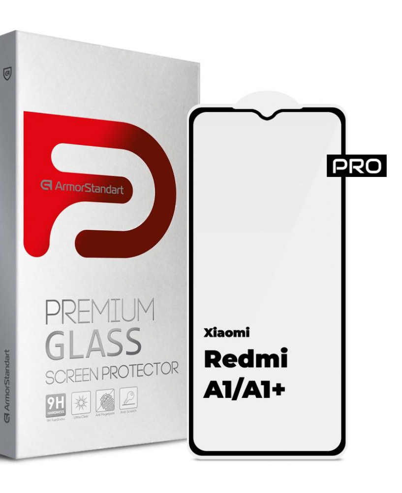 Защитное стекло для смартфона Armorstandart Pro for Xiaomi Redmi A1 / A1+ / Poco C50 Black (ARM62818) - Фото 1