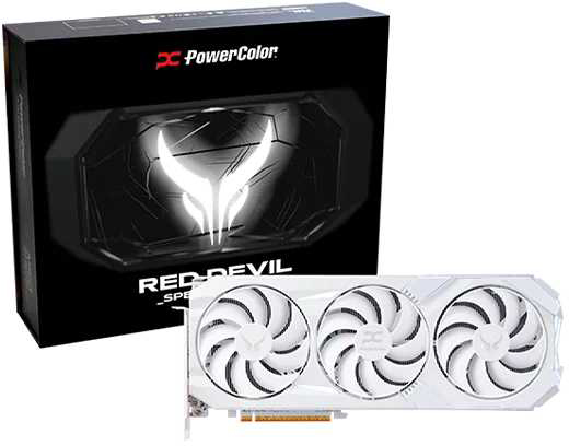 Видеокарта PowerColor AMD Radeon RX 9070 XT 16GB GDDR6 Red Devil Spectral White PowerColor (RX9070XT 16G-E/OC/WHITE) - Фото 1