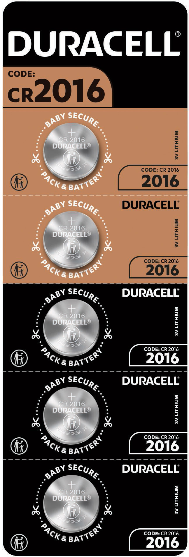 Батарейка тип CR2016 Duracell DL2016 DSN 1х5 шт. (5010979) - Фото 1
