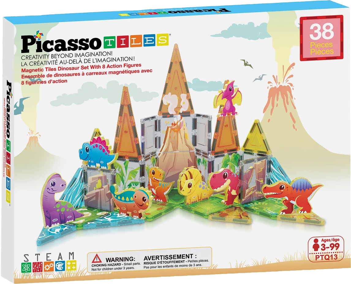 Купити Пластиковий конструктор Picasso Tiles DINOSAUR SET з 8 фігурками динозаврів на 38 дет. (817338028848) - Фото 1 Пластиковий конструктор Picasso Tiles DINOSAUR SET з 8 фігурками динозаврів на 38 дет. (817338028848) - Фото 1