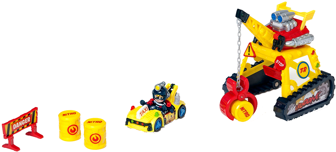 Игровой набор микс T-Racers T-RACERS – ТУРБОКРАН (машинка-конструктор, гонщик, аксесс.) (PTRSD014IN11) - Фото 1