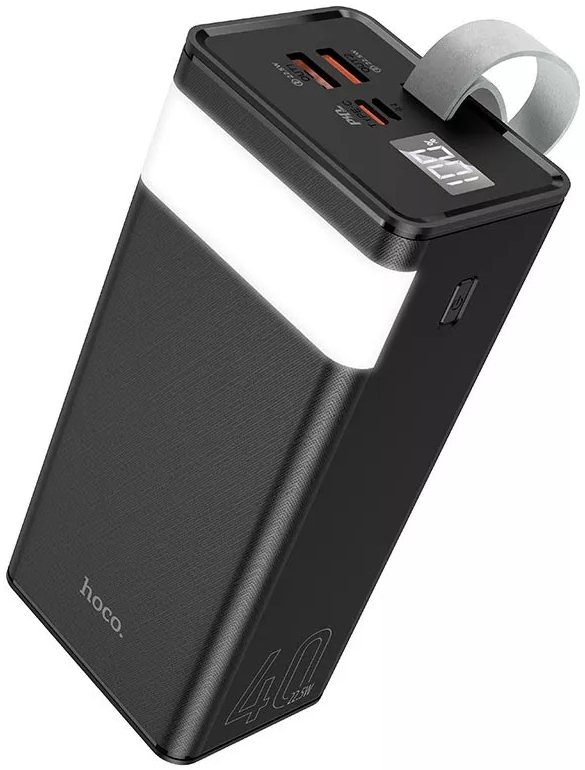 Батарея мобильная HOCO J86 Powermaster PD20W+QC+LCD+Lamp 40000 mAh Black (714737) - Фото 1