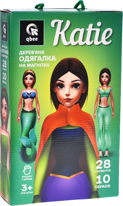 Настольная игра магнитная (3-4 года) qbee Деревянная одежда "Katie" (QB600-008) - Фото 1