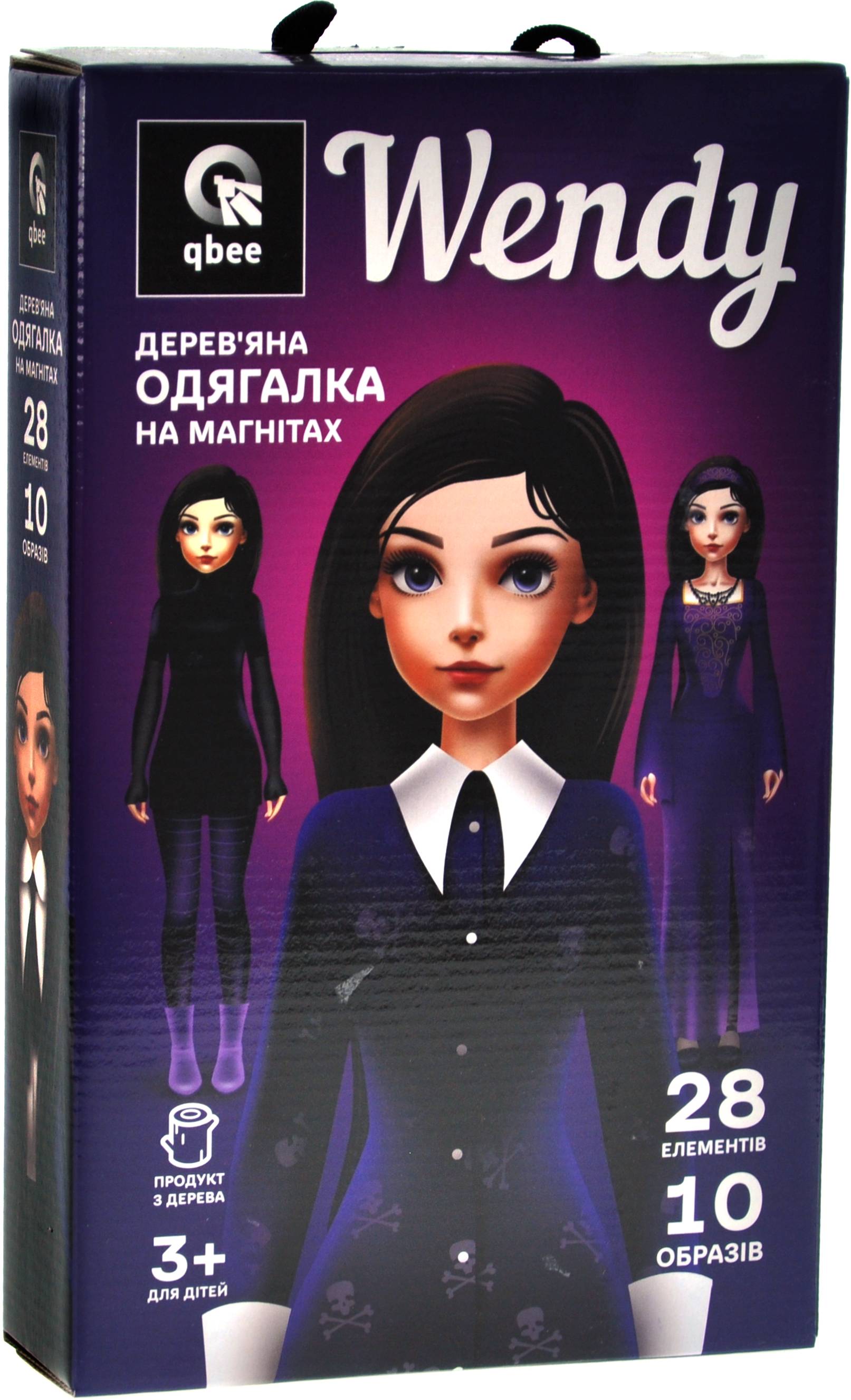 Настольная игра магнитная (3-4 года) qbee Деревянная одежда "Wendy" (QB600-010) - Фото 1