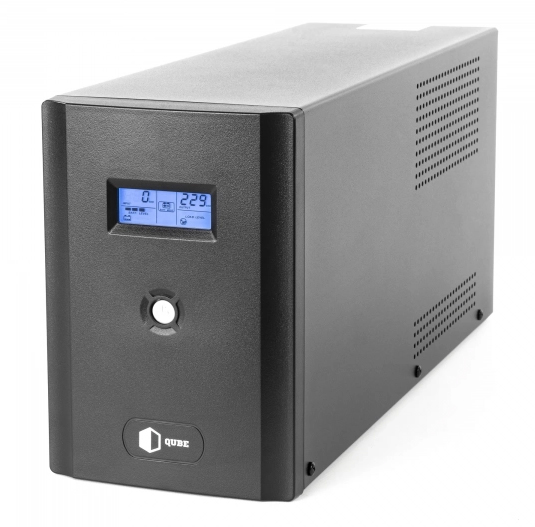 Источник бесперебойного питания QUBE DG 2450, 2450VA/1440W, LCD, 4 x Schuko, RJ-45, USB (QBDG2450) - Фото 1