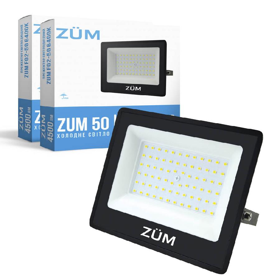 Светодиодный прожектор ZUM F02-50 6400K 2 шт. (000059243) - Фото 1