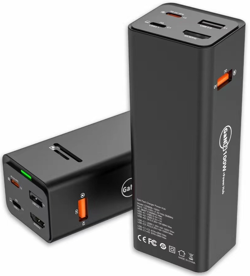 Мережевий зарядний пристрій XOKO Power Hub QC-700 7 в 1 GAN 100W PD QC USDB 3.1 HDMI micro SD reader (CD00608) - Фото 1