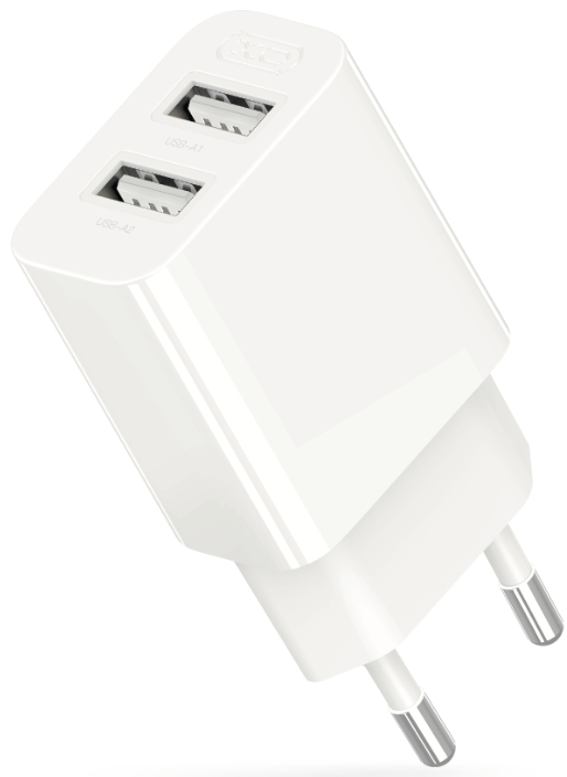 Сетевое зарядное устройство XO Dual USB-A 2.4A Charger (XO-QC09) - Фото 1