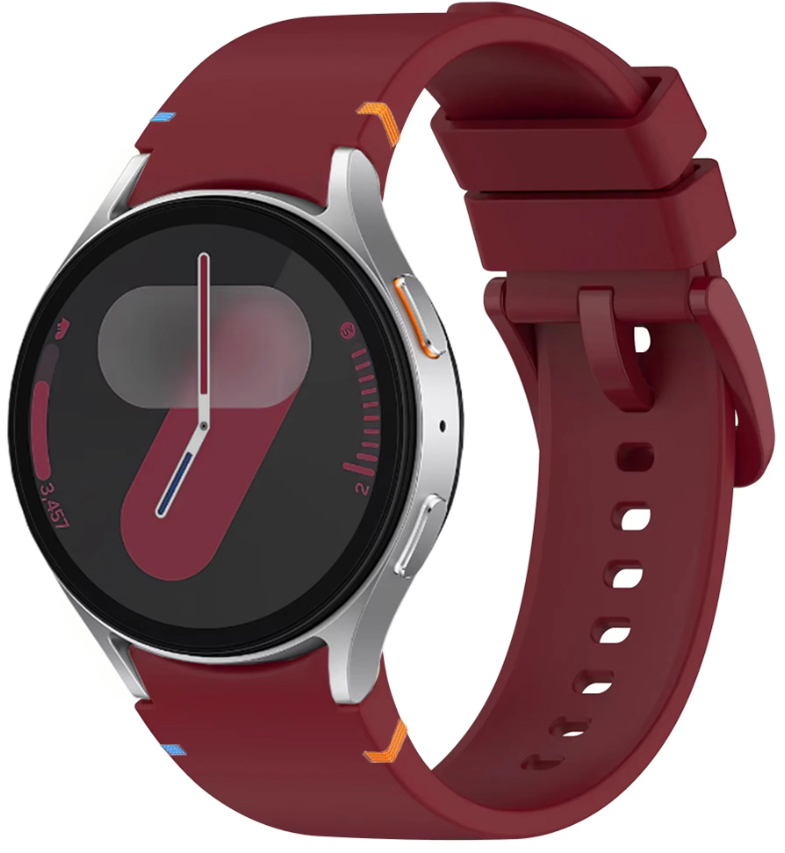 Ремешок для смарт-часов BeCover Ribbed Tape for Samsung Galaxy Watch (20mm) 3 41mm/4 40mm-44mm/5 40-44mm/6 40-44mm/7 40-44mm Red Wine (712061) - Фото 1