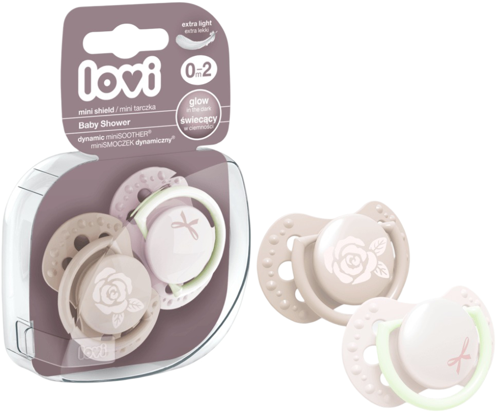 Динамическая пустышка Lovi 0-2 м-цев 2 шт. Baby Shower Girl (22/900girl) - Фото 1