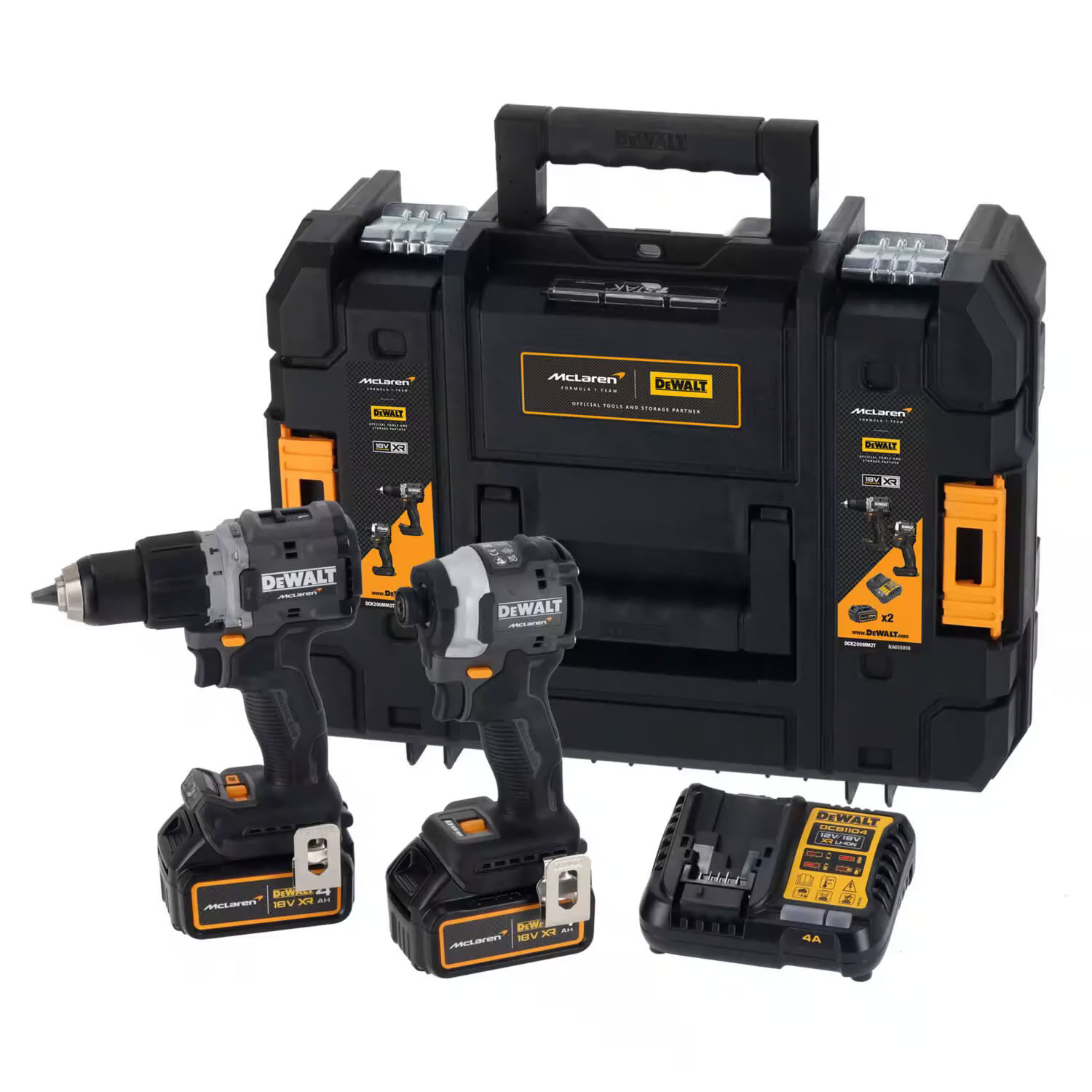 Набор электроинструментов DeWALT F1 TEAM LIMITED EDITION 18В XR Li-lon (DCK200MP2T) - Фото 1