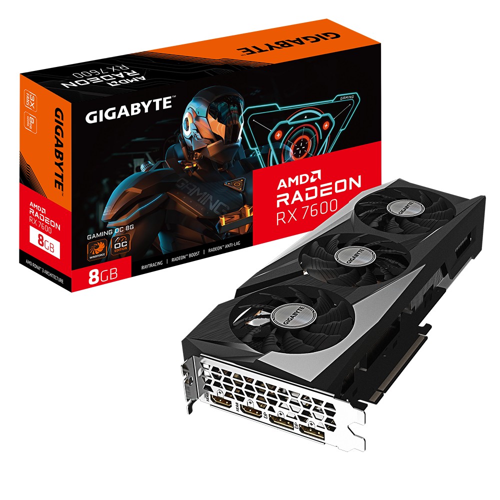 Відеокарта Gigabyte Radeon RX 7600 8GB GDDR6 GAMING OC (GV-R76GAMING_OC-8GD) - Фото 1