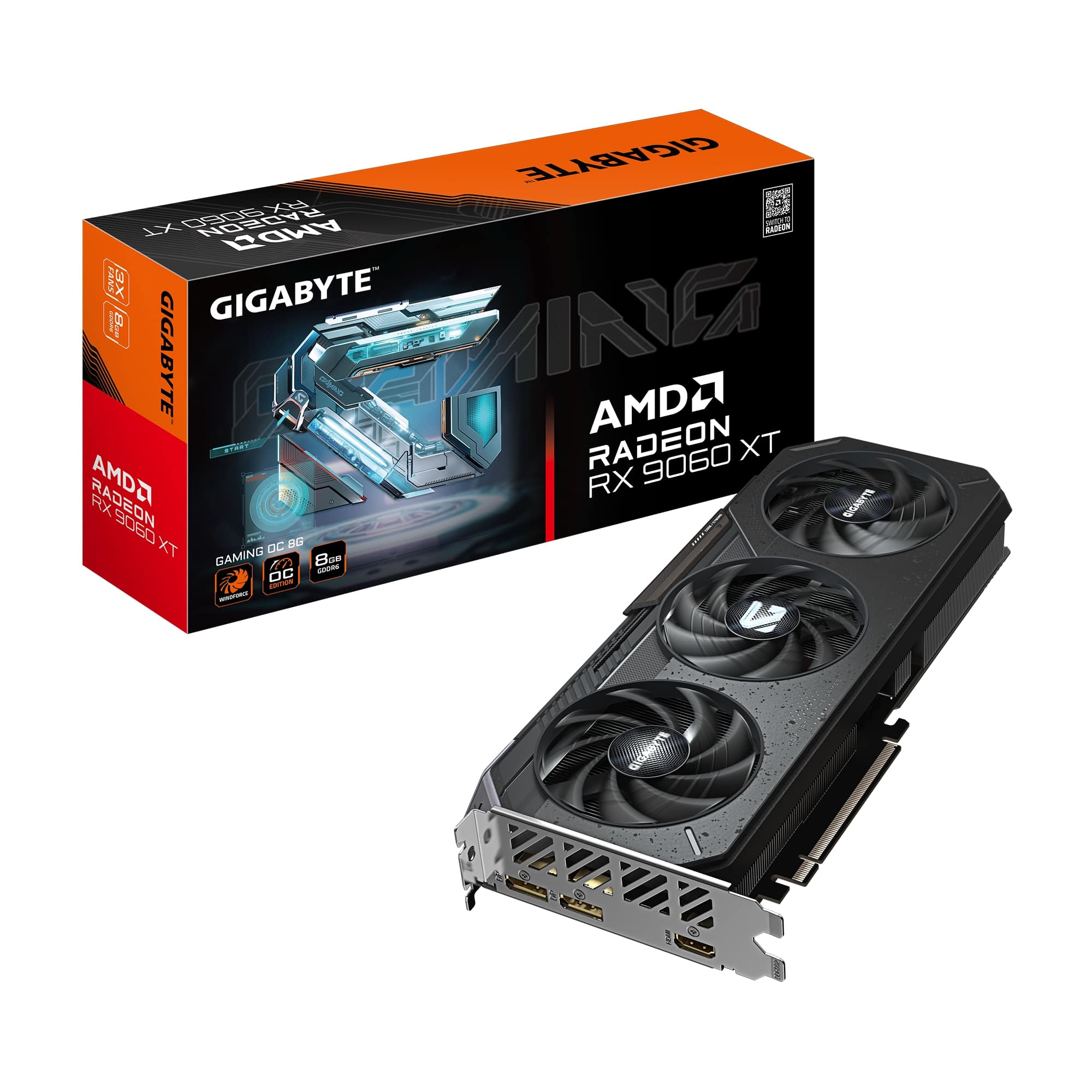 Відеокарта Gigabyte PCI-Ex Radeon RX 9060 XT Gaming OC 8G (GV-R9060XTGAMING OC-8GD) - Фото 1