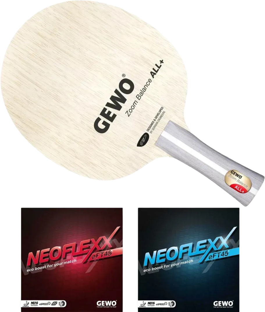 Ракетка для настільного тенісу Gewo Zoom Balance ALL, Neoflexx 48.0 + 45.0, ST (11640000031) - Фото 1