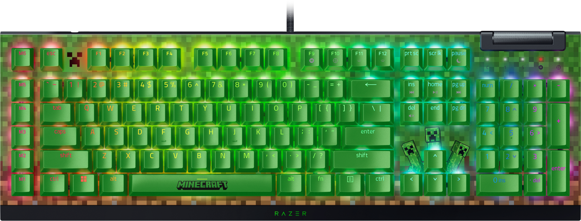 Клавиатура проводная игровая Razer BlackWidow V4 X Minecraft Edition (RZ03-04704100-R3M1) - Фото 1