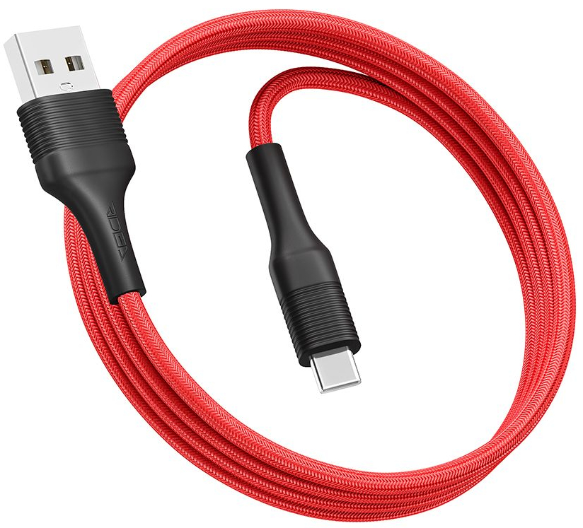 Кабель синхронизации данных Ridea StablePro Type-C 3A Red-Black (RC-ST74) - Фото 1